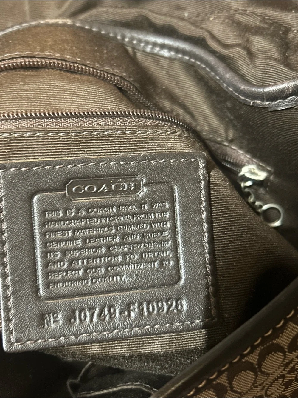 Coach F10926 MEDIUM Vintage Soho BROWN Leather & Signature C Canvas Shoulder Bag - Picture 8 of 10